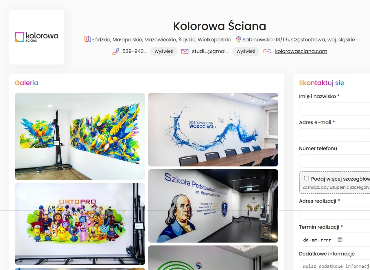 Profil wykonawcy druku ściennego
